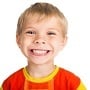 smiling boy on white background