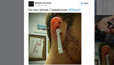 Internet vol met tandenborstelvergelijkingen met headset iPhone 7