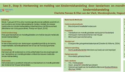 Poster Meldcode kindermishandeling, weinig kennis hierover bij tandartsen en mondhygiënisten