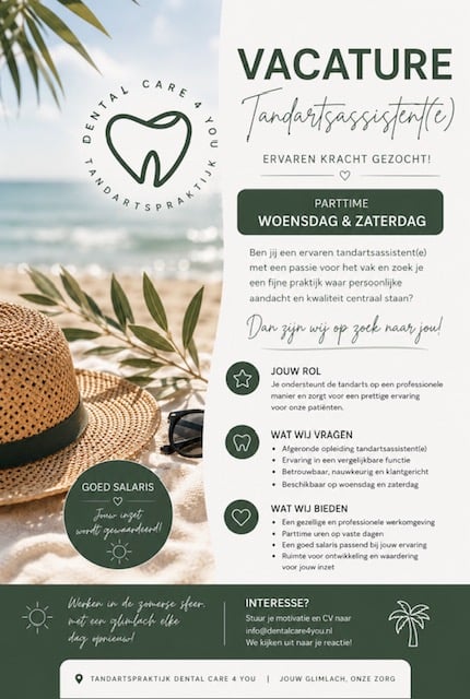 Dental Care 4 you. Vacature: Gezellige kundige Duizendpoot / Tandartsassistent(e), Den Haag
